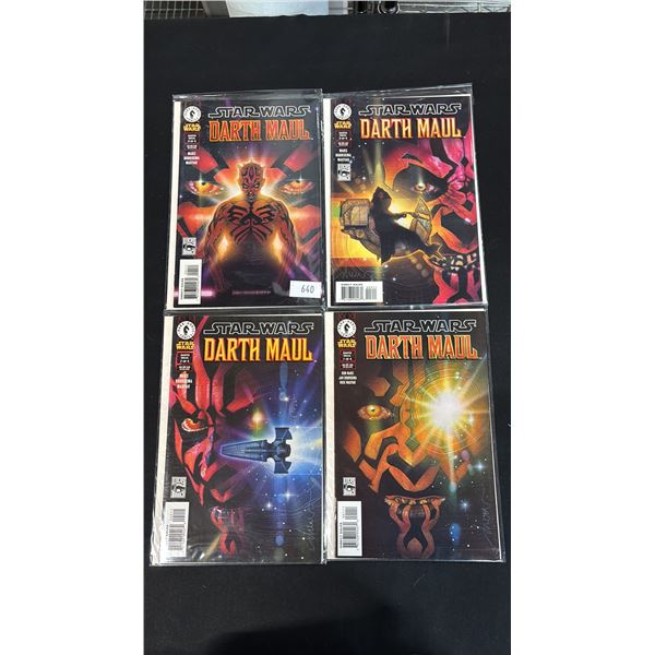 (4) DARK HORSE COMICS STAR WARS DARTH MAUL COMIC BOOKS; #1-4