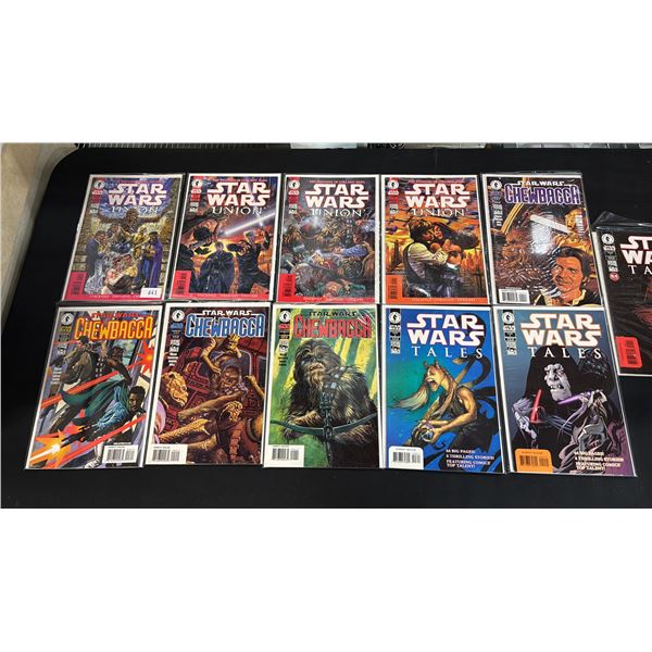 (11) DARK HORSE COMICS STAR WARS COMIC BOOKS; UNION #1-4, CHEWBACCA #1-4 & TALES #1-3