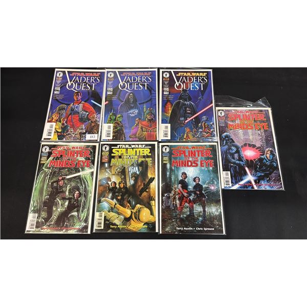 (7) DARK HORSE COMICS STAR WARS COMIC BOOKS; VADER'S QUEST #1-3 & SPLINTER OF THE MIND'S EYE #1-4