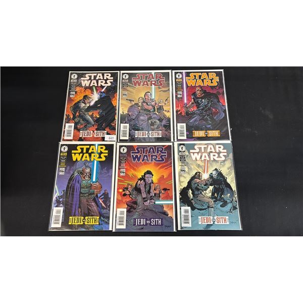 (6) DARK HORSE COMICS STAR WARS JEDI VS SITH COMIC BOOKS; #1-6, 1ST APPEARANCE OF DARTH BANE