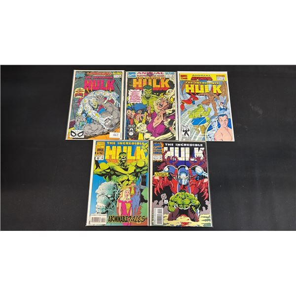 (5) MARVEL ANNUAL THE INCREDIBLE HULK COMIC BOOKS