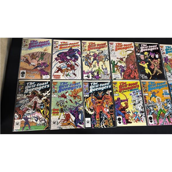 (19) MARVEL THE WEST COAST AVENGERS COMIC BOOKS; #1-11 & #13-20