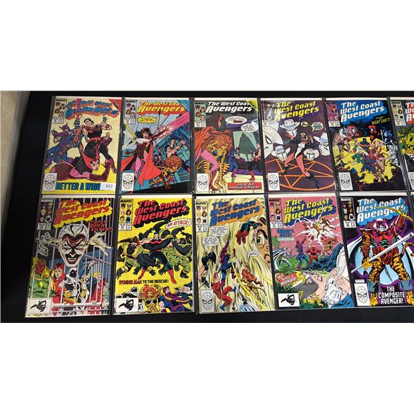 (21) MARVEL THE WEST COAST AVENGERS COMIC BOOKS