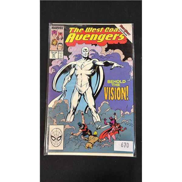 MARVEL WEST COAST AVENGERS #45 COMIC BOOK; 1ST APPEARANCE OF WHITE VISION