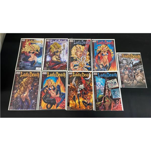(9) CHAOS COMICS LADY DEATH COMIC BOOKS