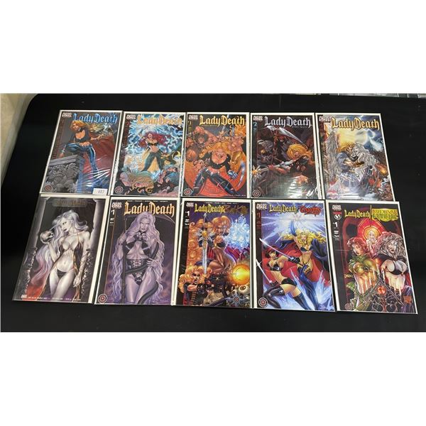 (10) CHAOS COMICS LADY DEATH COMIC BOOKS