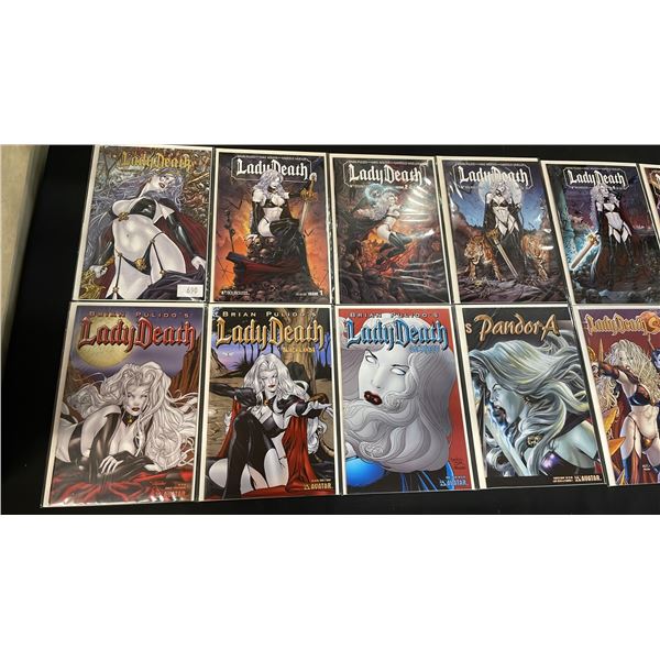 (16) ASSORTED LADY DEATH COMIC BOOKS