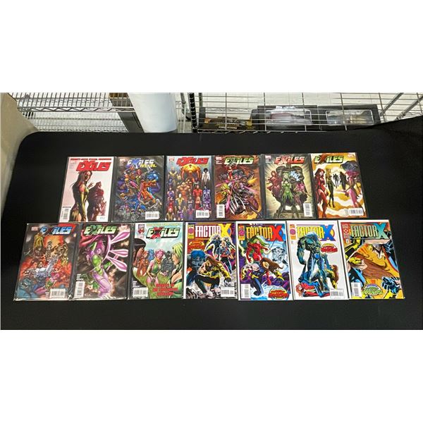 (13) MARVEL EXILES & FACTOR X COMIC BOOKS