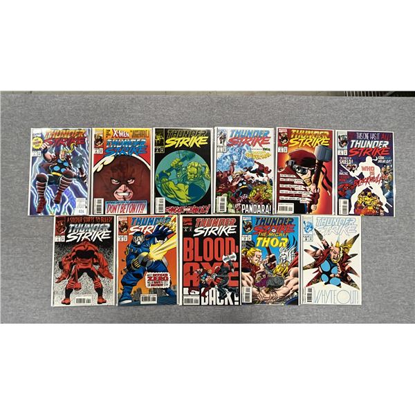 (11) MARVEL THUNDER STRIKE COMIC BOOKS; #1-10 & #12