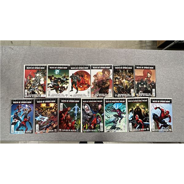 (13) MARVEL ULTIMATE DEATH OF SPIDER-MAN COMIC BOOKS