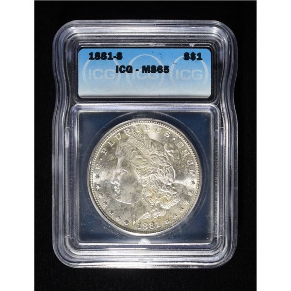 1881-S MORGAN DOLLAR ICG MS65