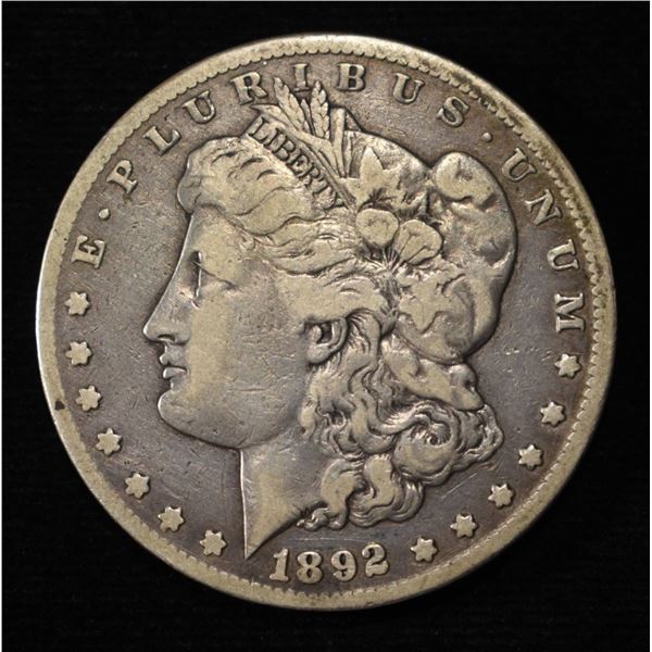 1892-CC MORGAN DOLLAR VF