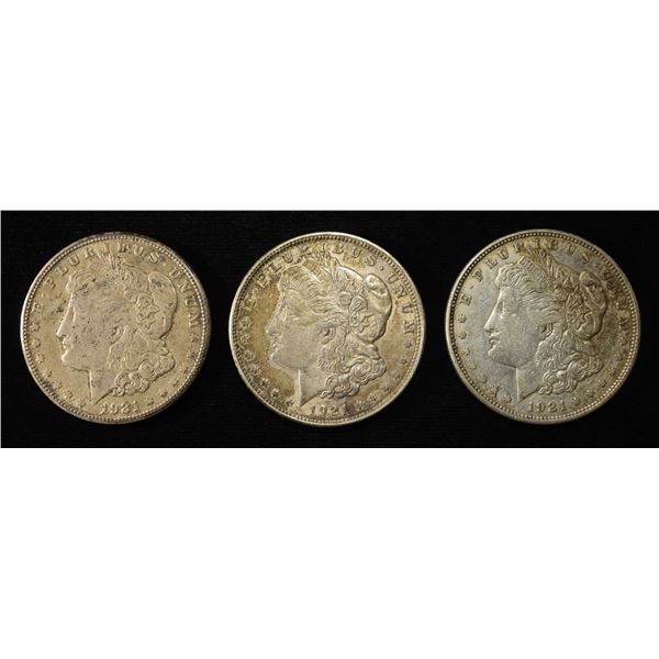 1921 P,S,D MORGAN DOLLARS