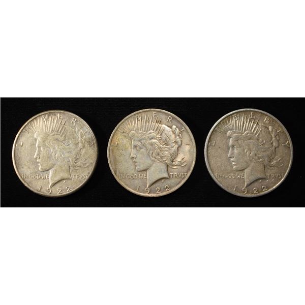 1922-P, D, S PEACE DOLLARS