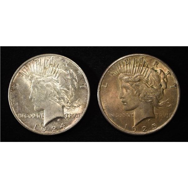 1924 & 1925 PEACE DOLLARS
