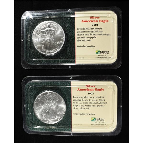 2001 & 2002 AMERICAN SILVER EAGLES
