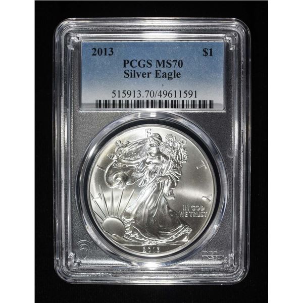 2013 AMERICAN SILVER EAGLE PCGS MS70