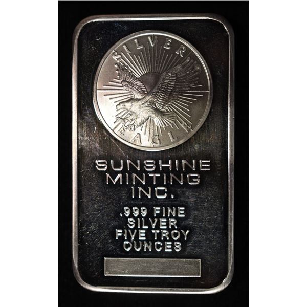 SUNSHINE MINTING 5 OZ .999 SILVER BAR