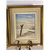 Image 2 : Pair of Vintage Prairie Well & Fencepost Landscape Paintings by Hans Dohrn