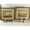Image 1 : Pair of Vintage Autumn Prairie Landscape Paintings by Hans Dohrn