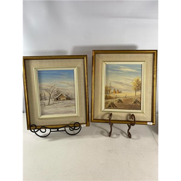 Pair of Vintage Prairie Landscape Paintings by Hans Dohrn