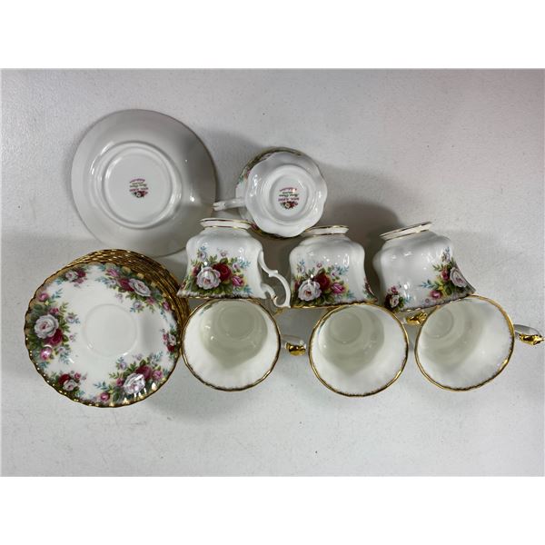 Set of 8 Royal Albert "Celebration" Teacups & Saucers