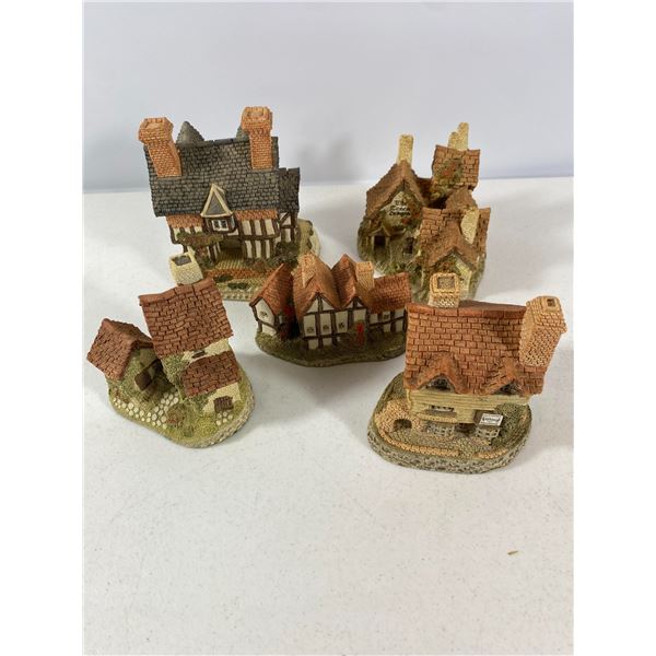 Collection of 5 David Winter Cottages - Hand-Painted English Miniatures