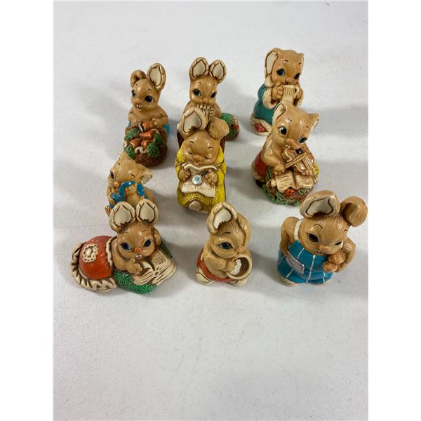 Set of 9 Woodlander  Stoneware Figurines - Mereside, England