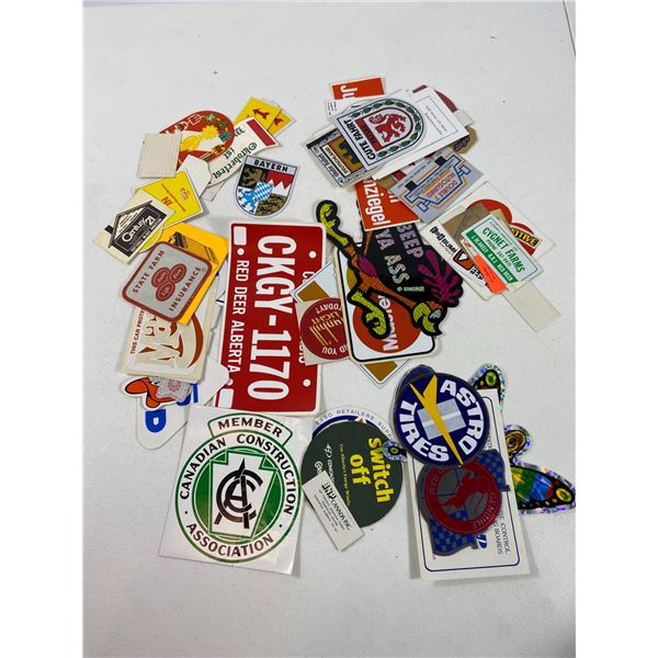 Large Lot of Vintage Advertising Stickers a Automotive, Business & Novelty