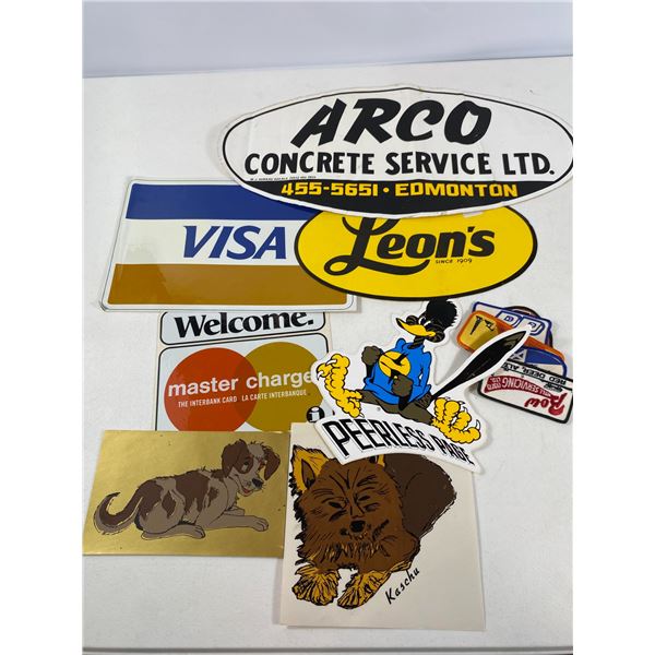 Vintage Advertising Sticker Lot a Local Business & Retail Decals