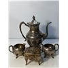 Image 1 : Silverplate Tea Set with Ornate Footed Trinket Box