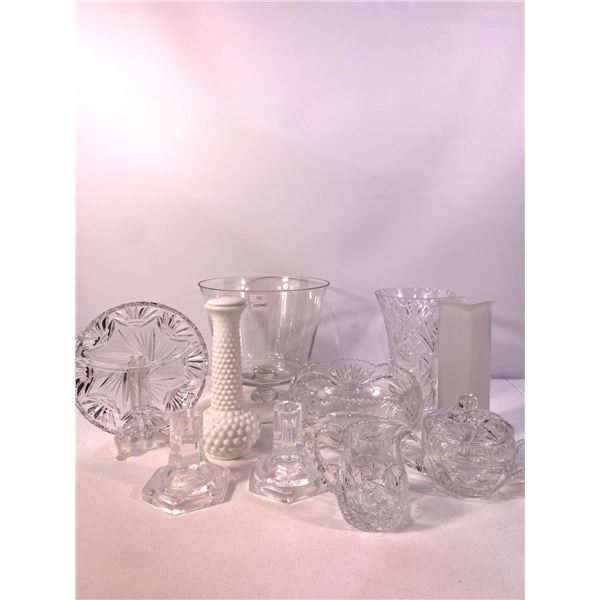 Collection of Clear Glass & Pressed Crystal Tableware - Mixed Pieces