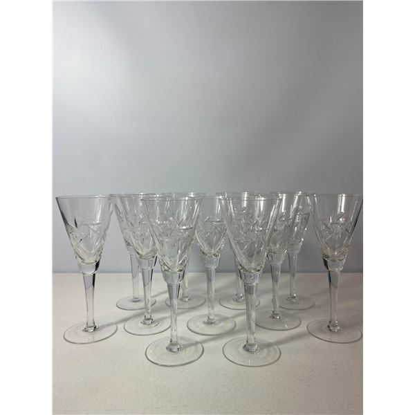 Set of Vintage Cut Crystal Wine Glasses - Elegant Stemware