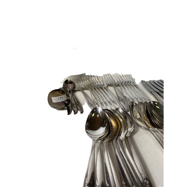 Vintage Stainless Flatware Set with Serving Pieces