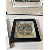Image 5 : Pair of Framed Historic Engravings with Asian Textile and Framed Medallion