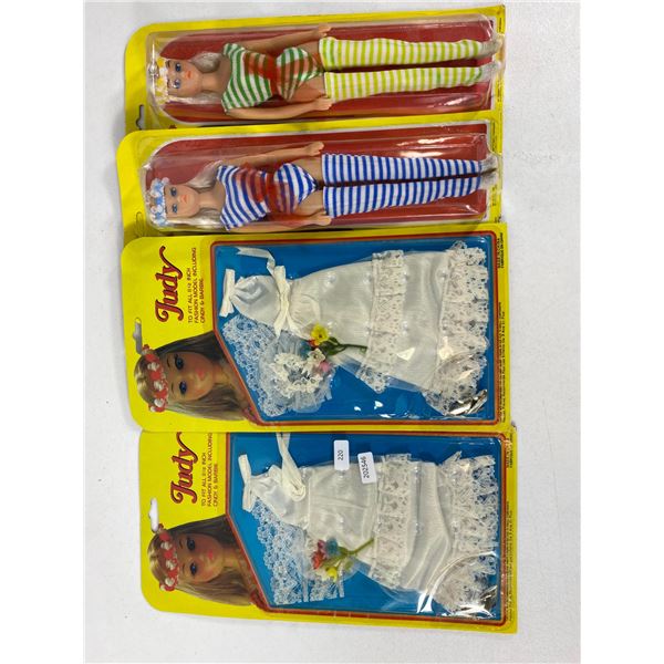 Judy Fashion Doll Lot a Two Dolls & Two Carded Wedding Outfits