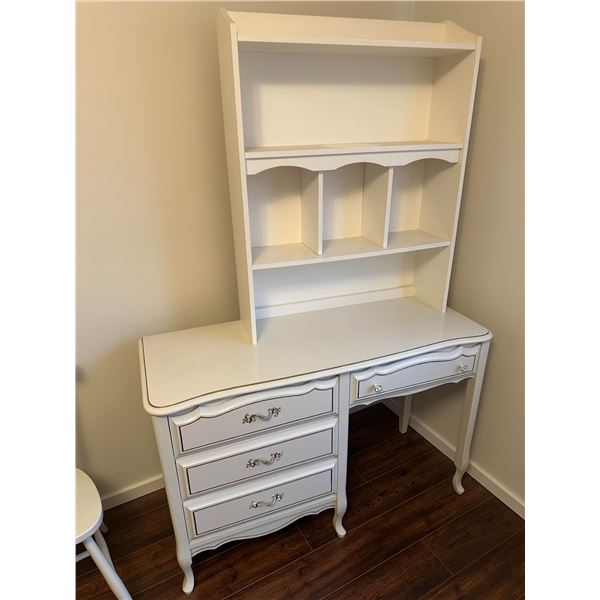 White French Provincial Desk with Hutch