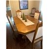 Image 1 : Vintage Oak Dining Table with 6 Upholstered Chairs