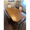 Image 9 : Vintage Oak Dining Table with 6 Upholstered Chairs