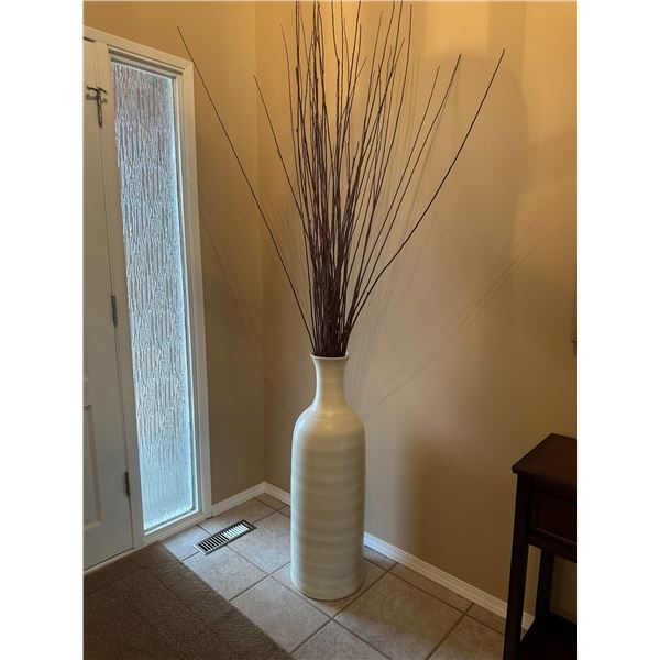 Large Floor Vase with Decorative Branches