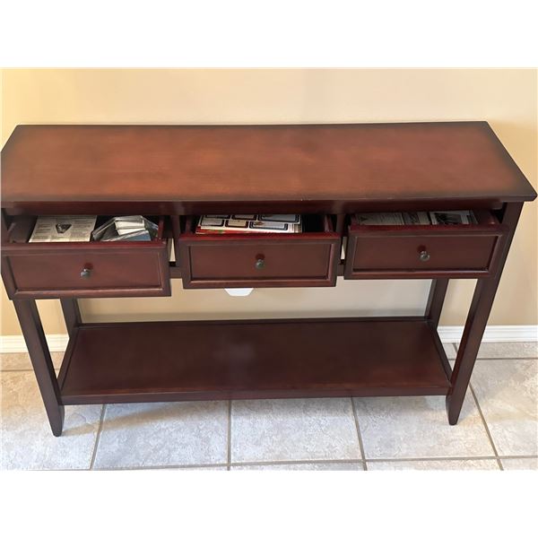 Wooden Console Table with Three Drawers