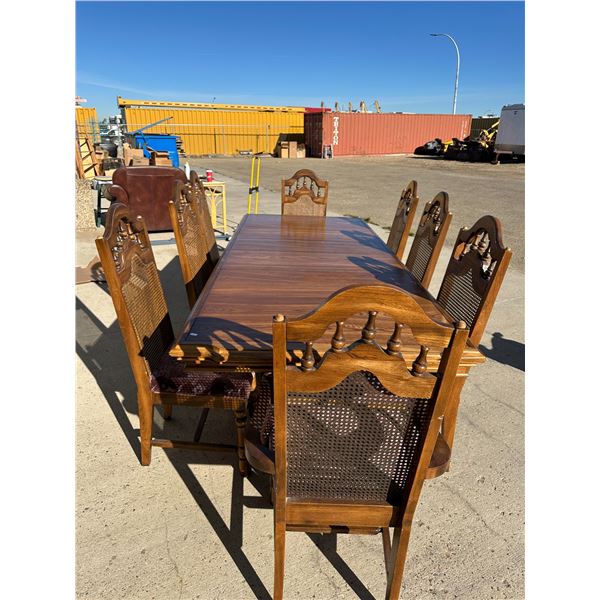 8-Piece Dining Set with Cane-Back Chairs