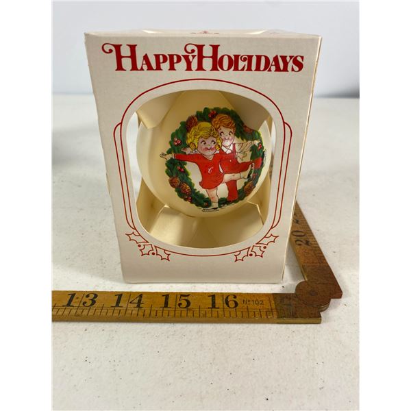 1981 Vintage Campbell's Soup Skating Children Christmas Ornament  Boxed Collectible