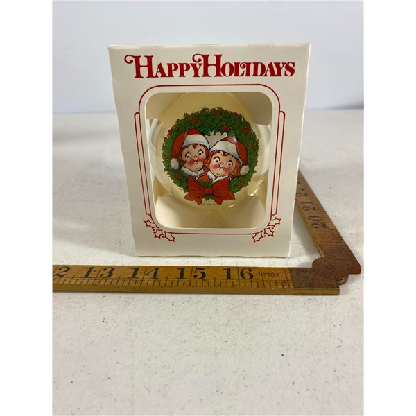 1983 Vintage Campbell's Soup Wreath Children Holiday Ornament  Boxed Decor