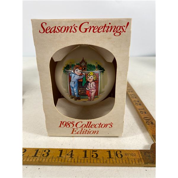 1985 Campbell's Soup Collectors Edition Ornament  Children by Fireplace  Boxed