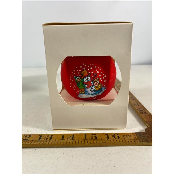 1992 Campbell's Soup Snowman & Children Christmas Ornament  Boxed