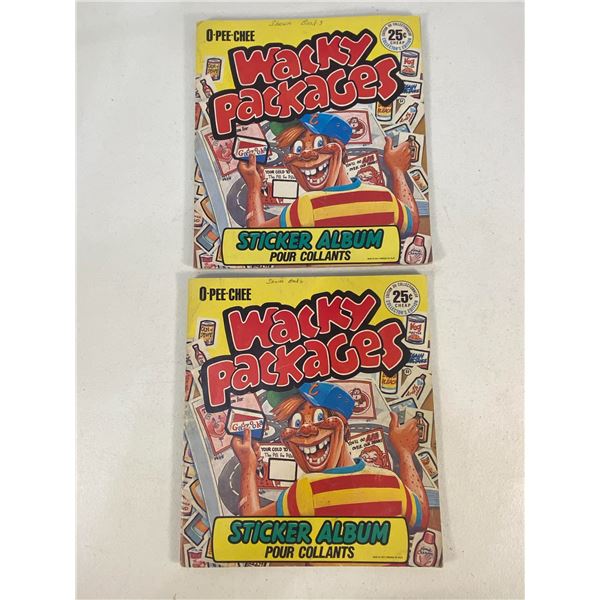 O-Pee-Chee Wacky Packages Sticker Albums (4 Albums, Many Stickers Applied)