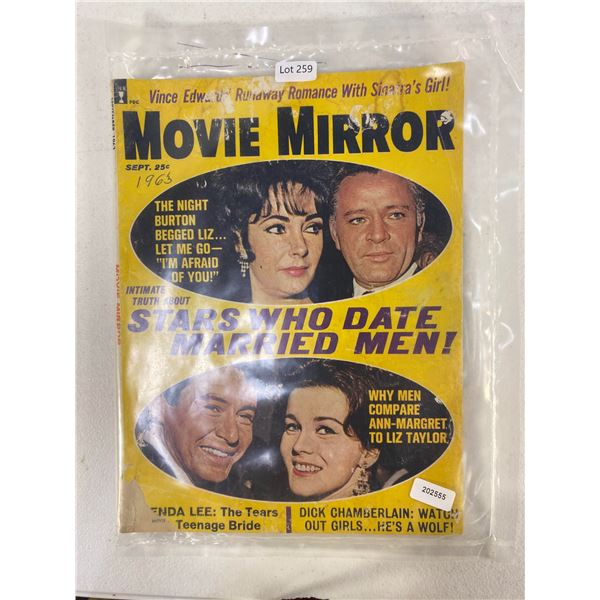 Movie Mirror Magazine â€“ September 1963 â€“ Liz Taylor & Richar