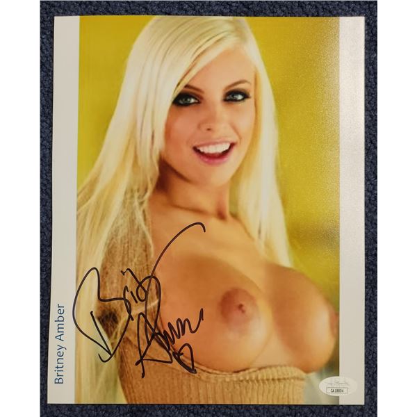 Britney Amber signed 8” x 10” color photo with JSA authentication (3)