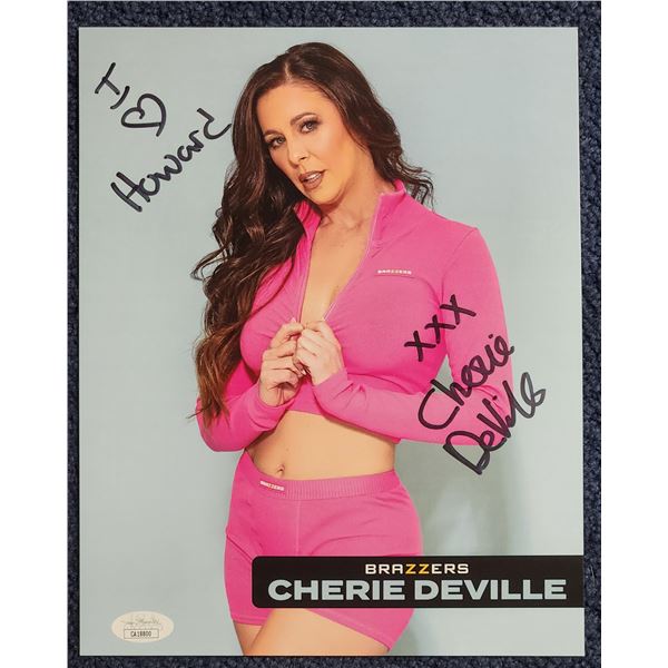 Cherie DeVille signed 8” x 10” color photo with JSA (2)
